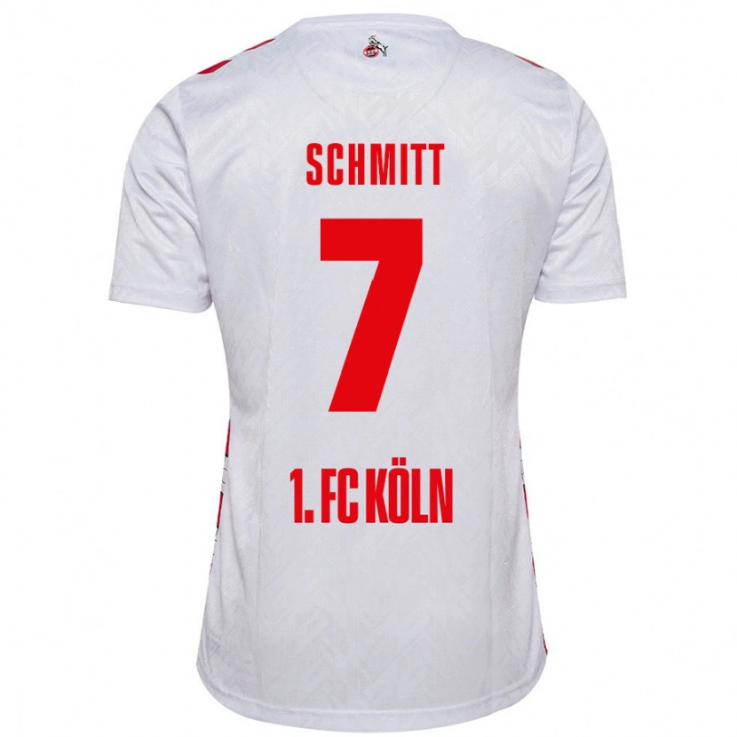 Danxen Mænd Oliver Schmitt #7 Hvid Rød Hjemmebane Spillertrøjer 2024/25 Trøje T-Shirt