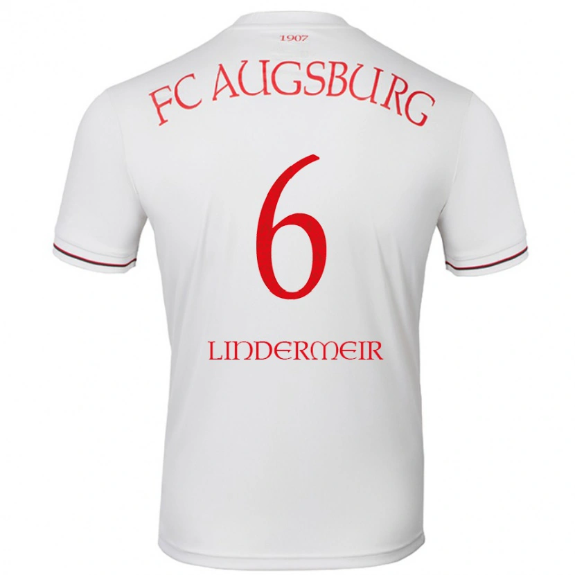 Danxen Mænd Dominik Lindermeir #6 Hvid Hjemmebane Spillertrøjer 2024/25 Trøje T-Shirt