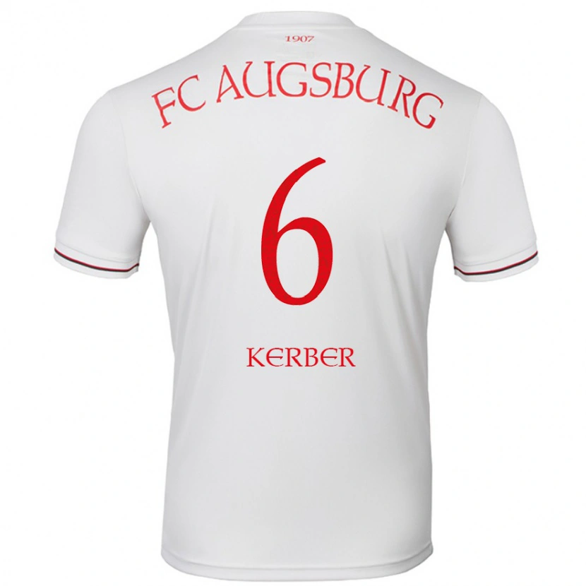 Danxen Mænd Luca Kerber #6 Hvid Hjemmebane Spillertrøjer 2024/25 Trøje T-Shirt