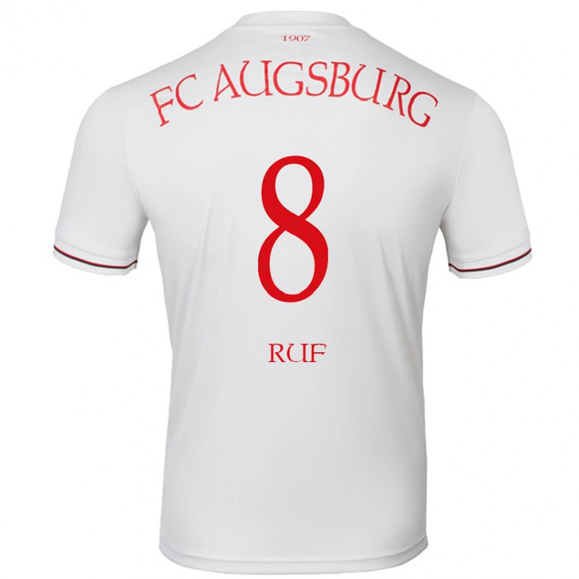 Danxen Mænd Jonas Ruf #8 Hvid Hjemmebane Spillertrøjer 2024/25 Trøje T-Shirt