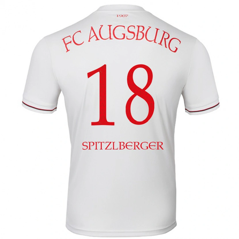 Danxen Mænd Jordan Spitzlberger #18 Hvid Hjemmebane Spillertrøjer 2024/25 Trøje T-Shirt