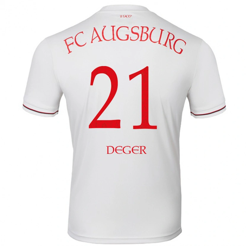 Danxen Mænd David Deger #21 Hvid Hjemmebane Spillertrøjer 2024/25 Trøje T-Shirt