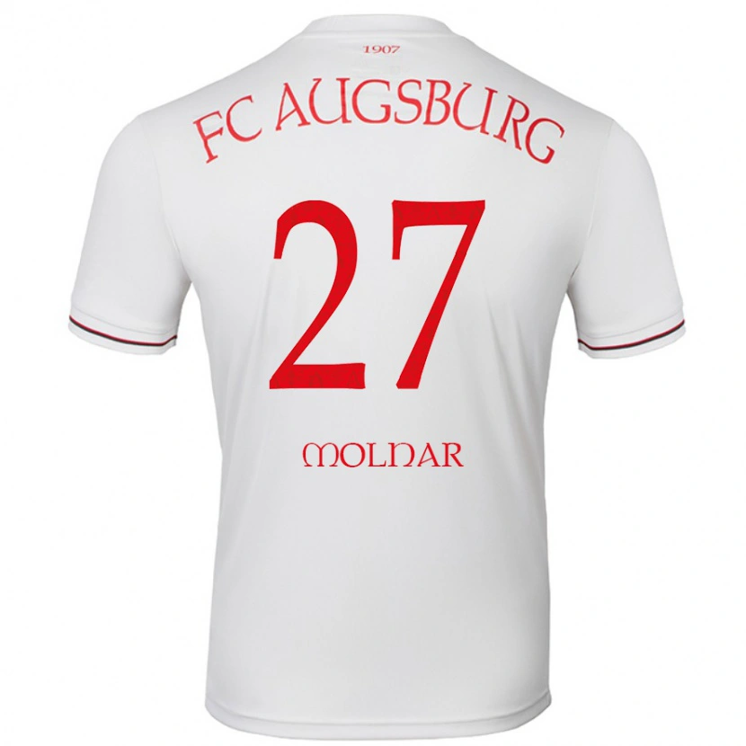 Danxen Mænd Lars Molnar #27 Hvid Hjemmebane Spillertrøjer 2024/25 Trøje T-Shirt