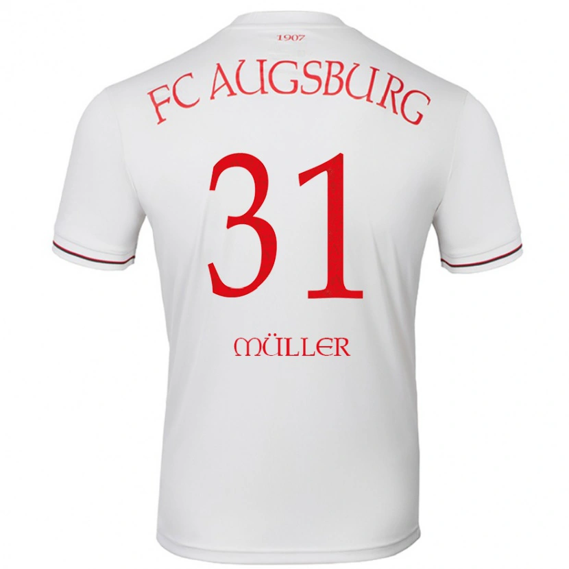 Danxen Mænd Noah Müller #31 Hvid Hjemmebane Spillertrøjer 2024/25 Trøje T-Shirt
