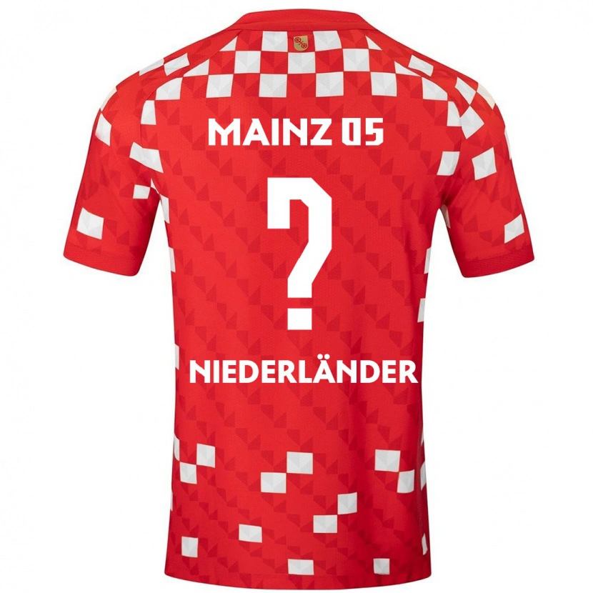 Danxen Mænd Lennart Niederländer #0 Hvid Rød Hjemmebane Spillertrøjer 2024/25 Trøje T-Shirt