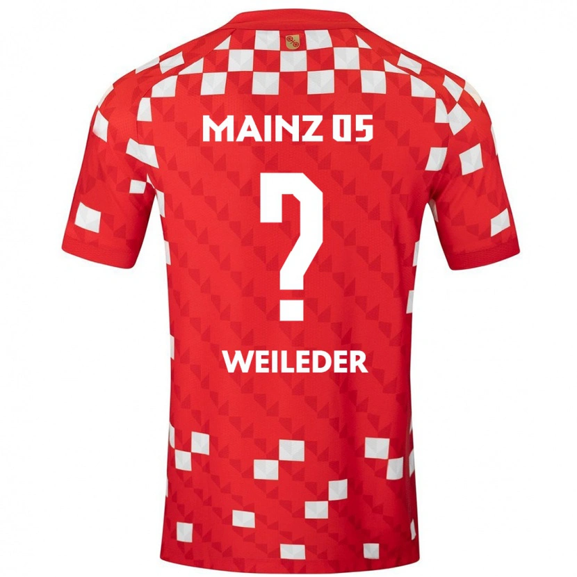Danxen Mænd Tobias Weileder #0 Hvid Rød Hjemmebane Spillertrøjer 2024/25 Trøje T-Shirt