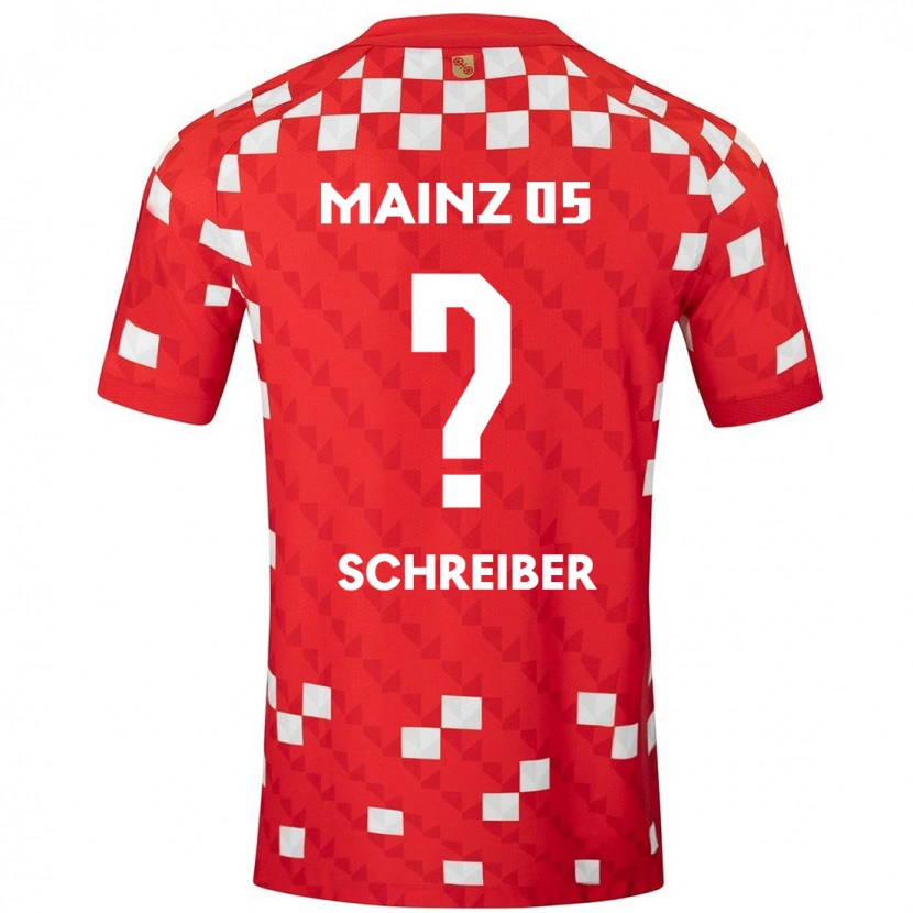 Danxen Mænd Philipp Schreiber #0 Hvid Rød Hjemmebane Spillertrøjer 2024/25 Trøje T-Shirt