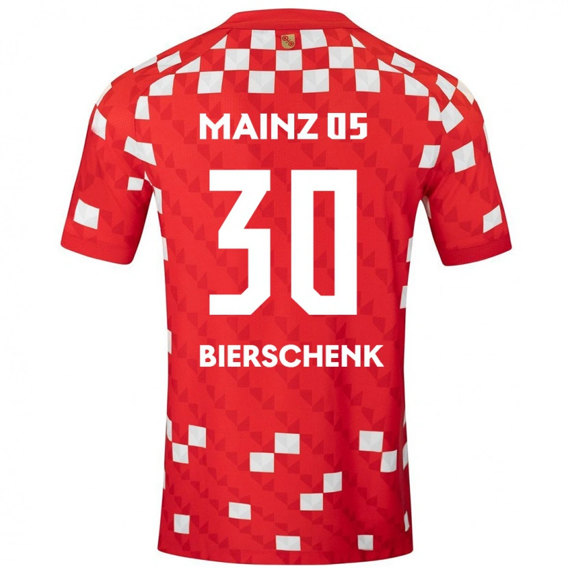 Danxen Mænd Lovis Bierschenk #30 Hvid Rød Hjemmebane Spillertrøjer 2024/25 Trøje T-Shirt