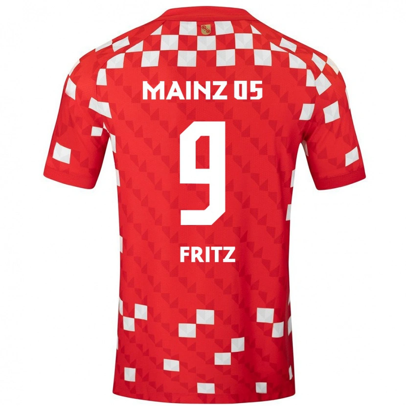 Danxen Mænd April Fritz #9 Hvid Rød Hjemmebane Spillertrøjer 2024/25 Trøje T-Shirt