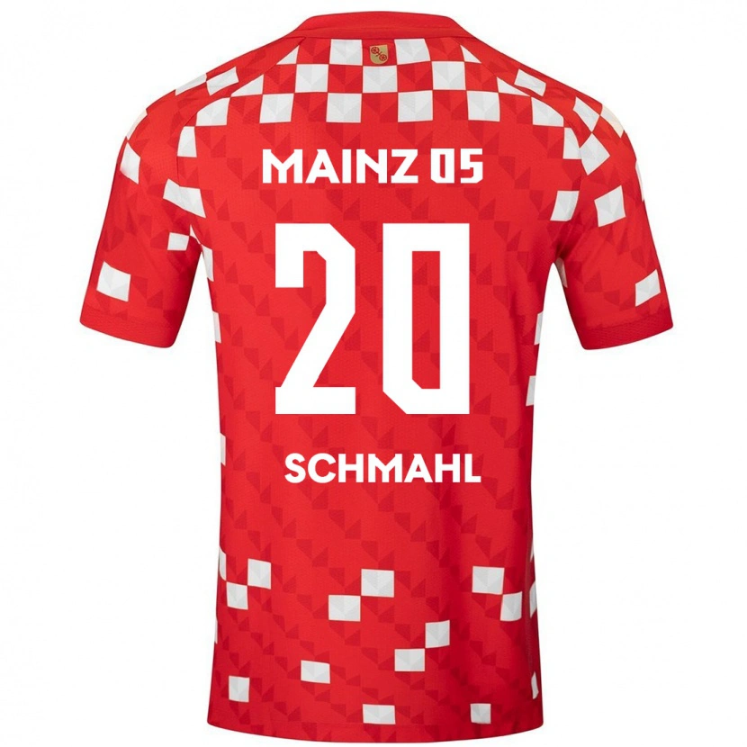 Danxen Mænd Laura Schmahl #20 Hvid Rød Hjemmebane Spillertrøjer 2024/25 Trøje T-Shirt