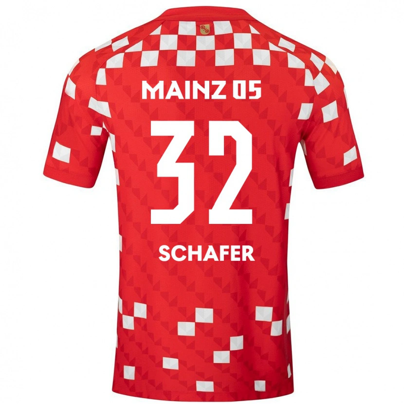 Danxen Mænd Ann-Christin Schäfer #32 Hvid Rød Hjemmebane Spillertrøjer 2024/25 Trøje T-Shirt