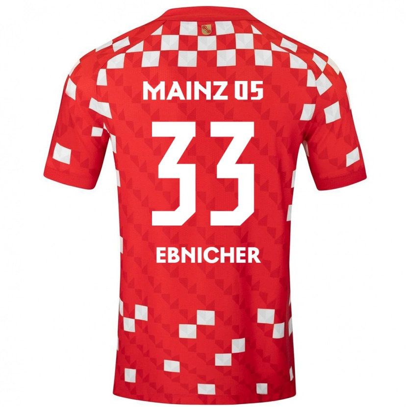 Danxen Mænd Sabine Ebnicher #33 Hvid Rød Hjemmebane Spillertrøjer 2024/25 Trøje T-Shirt