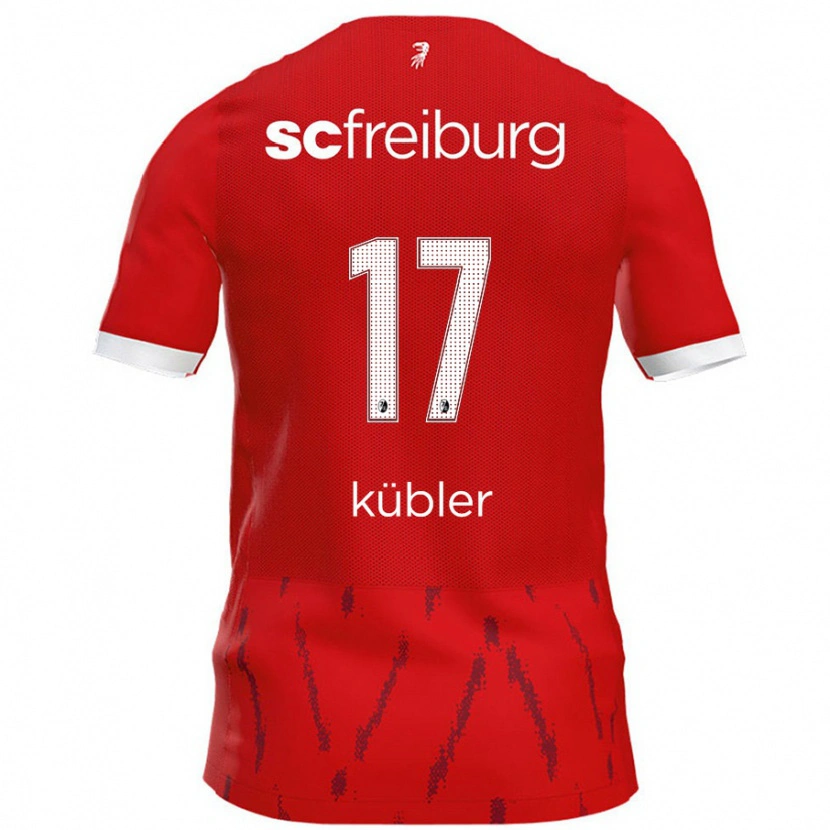 Danxen Mænd Lukas Kübler #17 Rød Hjemmebane Spillertrøjer 2024/25 Trøje T-Shirt