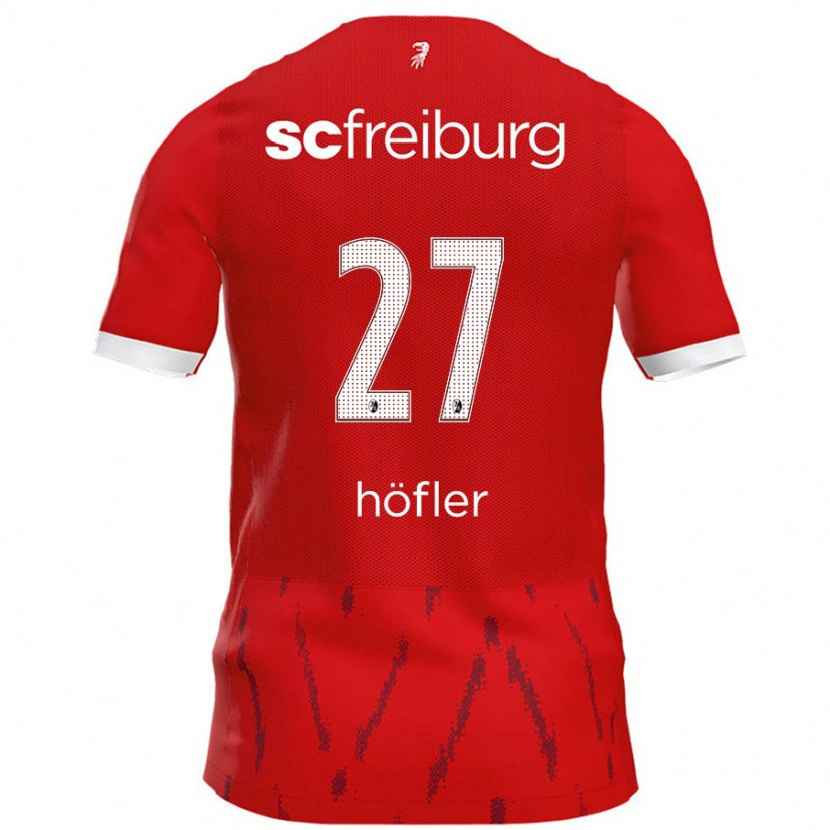 Danxen Mænd Nicolas Höfler #27 Rød Hjemmebane Spillertrøjer 2024/25 Trøje T-Shirt