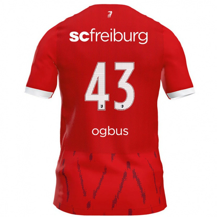 Danxen Mænd Bruno Ogbus #43 Rød Hjemmebane Spillertrøjer 2024/25 Trøje T-Shirt