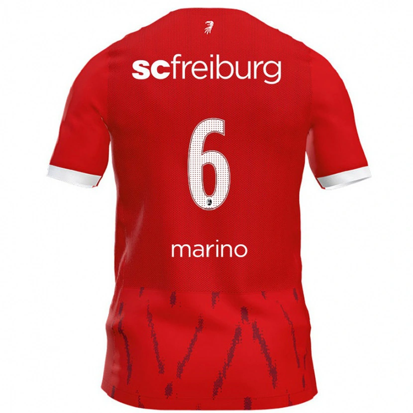 Danxen Mænd Luca Marino #6 Rød Hjemmebane Spillertrøjer 2024/25 Trøje T-Shirt