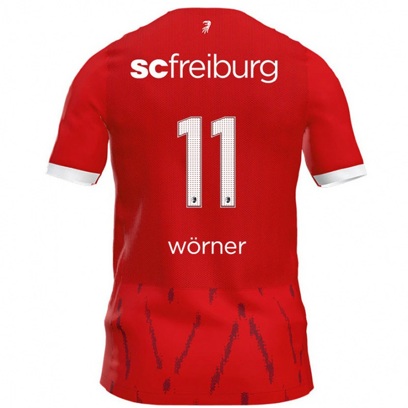 Danxen Mænd Marco Wörner #11 Rød Hjemmebane Spillertrøjer 2024/25 Trøje T-Shirt