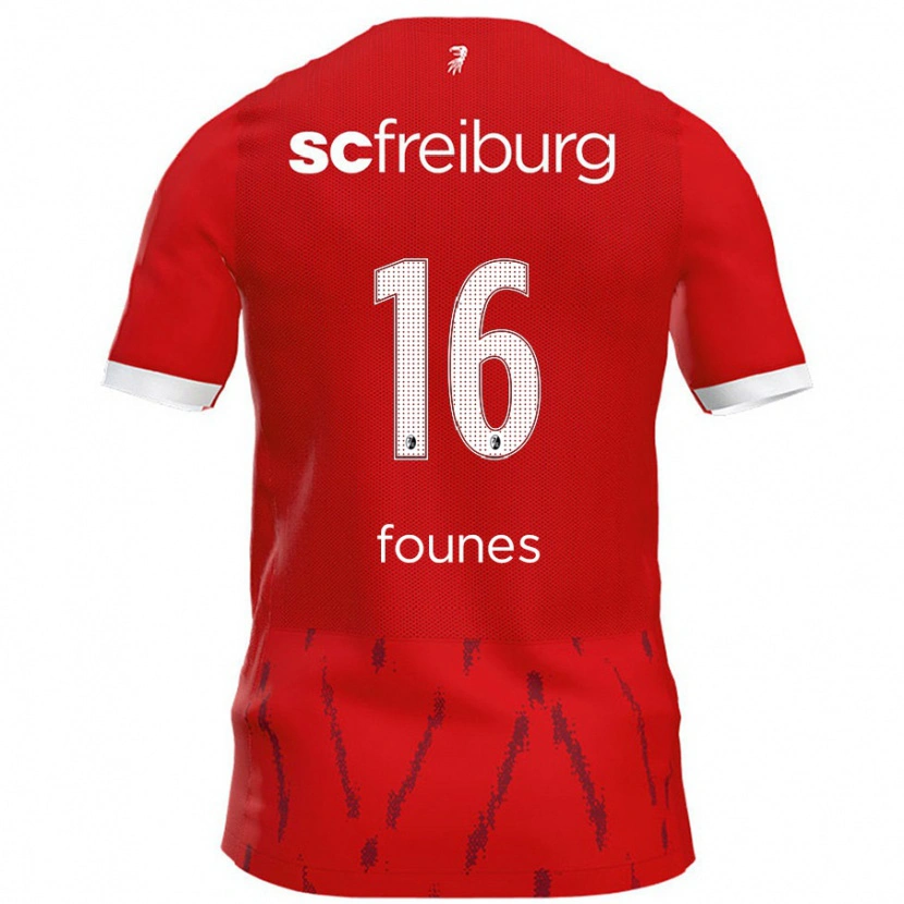 Danxen Mænd Kevin Founes #16 Rød Hjemmebane Spillertrøjer 2024/25 Trøje T-Shirt