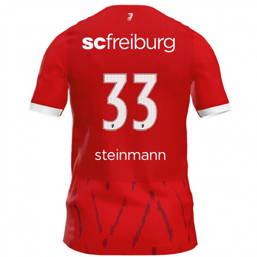Danxen Mænd Karl Steinmann #33 Rød Hjemmebane Spillertrøjer 2024/25 Trøje T-Shirt