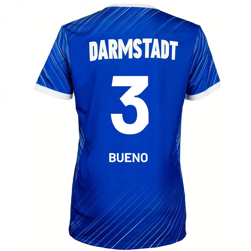 Danxen Mænd Guille Bueno #3 Blå Hvid Hjemmebane Spillertrøjer 2024/25 Trøje T-Shirt