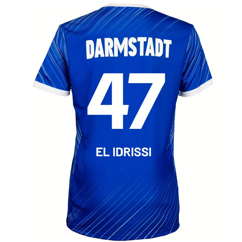 Danxen Mænd Othmane El Idrissi #47 Blå Hvid Hjemmebane Spillertrøjer 2024/25 Trøje T-Shirt