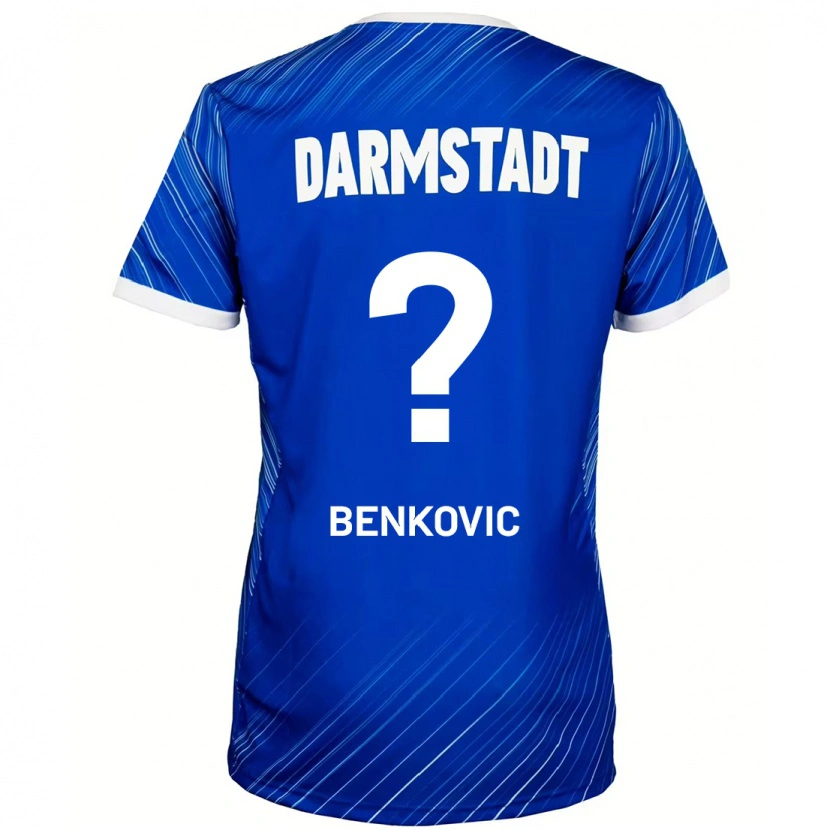 Danxen Mænd Nikola Benkovic #0 Blå Hvid Hjemmebane Spillertrøjer 2024/25 Trøje T-Shirt