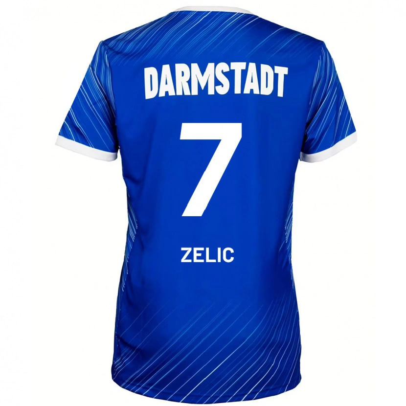 Danxen Mænd Mateo Zelic #7 Blå Hvid Hjemmebane Spillertrøjer 2024/25 Trøje T-Shirt