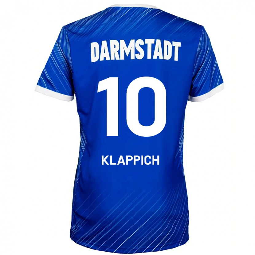 Danxen Mænd Luis Klappich #10 Blå Hvid Hjemmebane Spillertrøjer 2024/25 Trøje T-Shirt