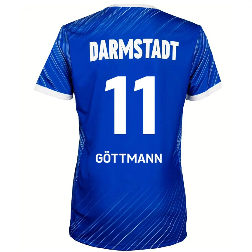 Danxen Mænd Levin Göttmann #11 Blå Hvid Hjemmebane Spillertrøjer 2024/25 Trøje T-Shirt