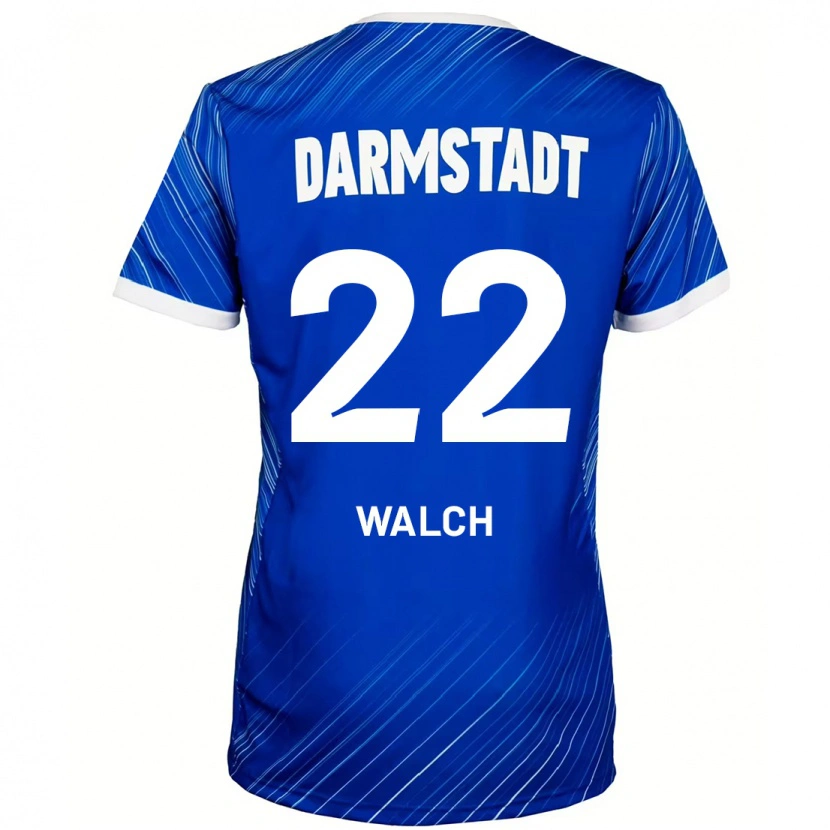 Danxen Mænd Leon Walch #22 Blå Hvid Hjemmebane Spillertrøjer 2024/25 Trøje T-Shirt