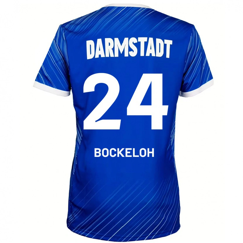 Danxen Mænd Leonhard Bockeloh #24 Blå Hvid Hjemmebane Spillertrøjer 2024/25 Trøje T-Shirt