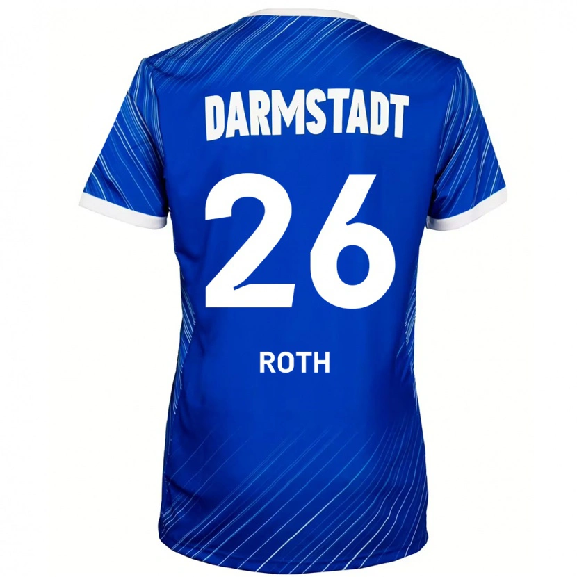 Danxen Mænd Maximilian Roth #26 Blå Hvid Hjemmebane Spillertrøjer 2024/25 Trøje T-Shirt