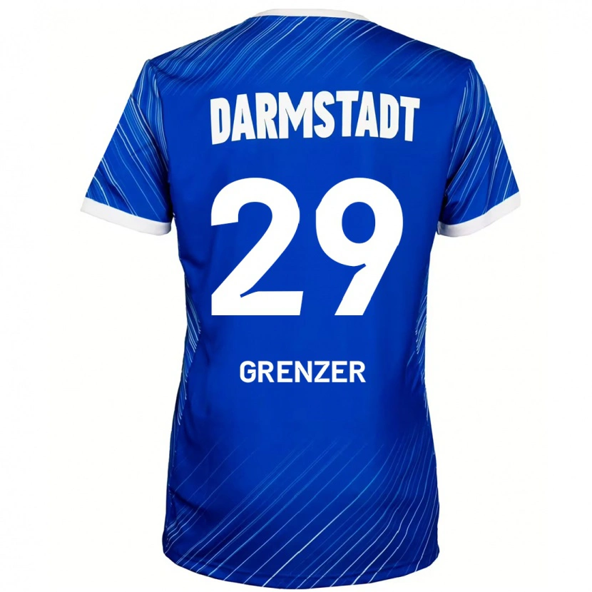 Danxen Mænd Mika Grenzer #29 Blå Hvid Hjemmebane Spillertrøjer 2024/25 Trøje T-Shirt