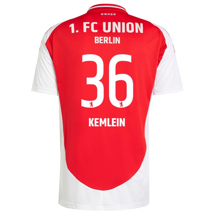 Danxen Mænd Aljoscha Kemlein #36 Rød Hvid Hjemmebane Spillertrøjer 2024/25 Trøje T-Shirt