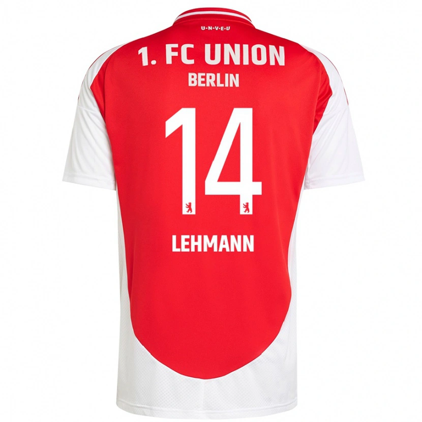 Danxen Mænd Noah Lehmann #14 Rød Hvid Hjemmebane Spillertrøjer 2024/25 Trøje T-Shirt