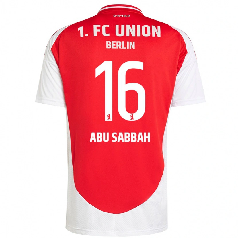 Danxen Mænd Sarah Abu Sabbah #16 Rød Hvid Hjemmebane Spillertrøjer 2024/25 Trøje T-Shirt