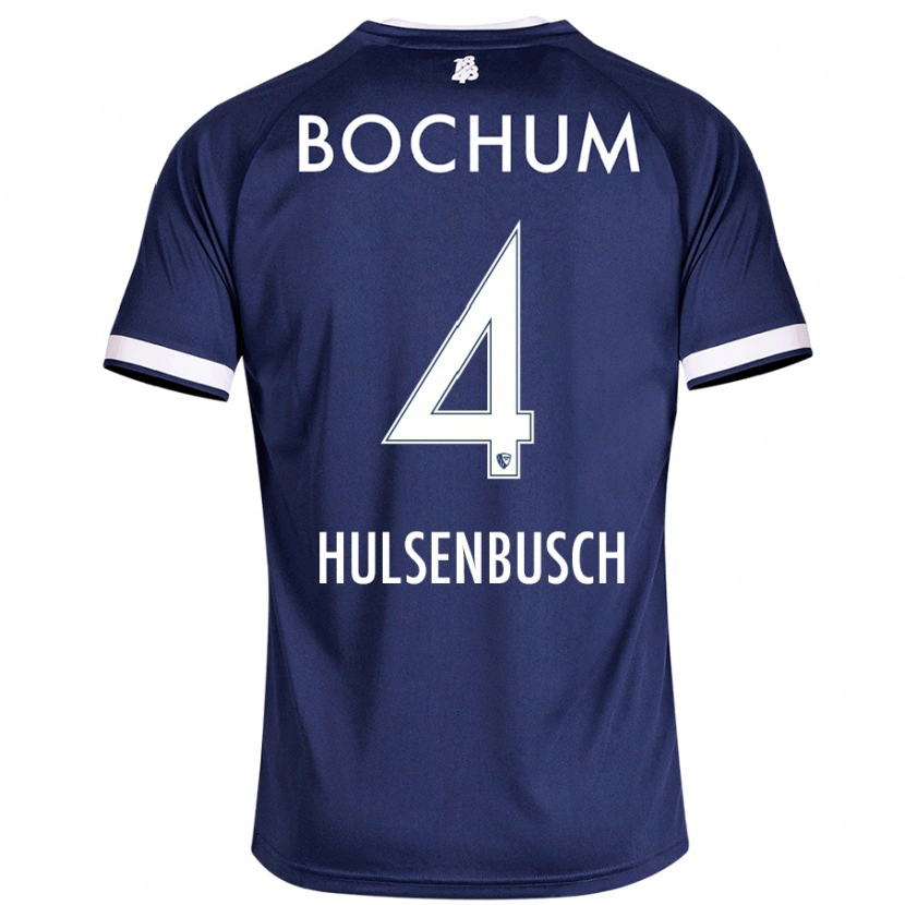 Danxen Mænd Daniel Hülsenbusch #4 Mørkeblå Hjemmebane Spillertrøjer 2024/25 Trøje T-Shirt