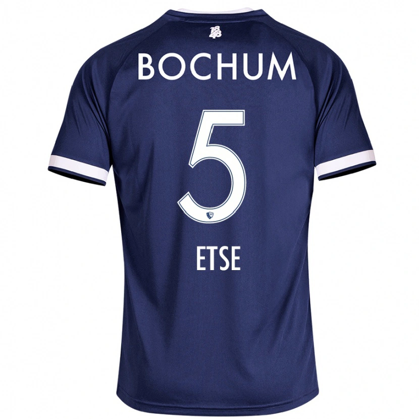 Danxen Mænd Julian Etse #5 Mørkeblå Hjemmebane Spillertrøjer 2024/25 Trøje T-Shirt