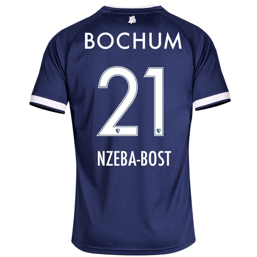 Danxen Mænd Jan Nzeba-Bost #21 Mørkeblå Hjemmebane Spillertrøjer 2024/25 Trøje T-Shirt