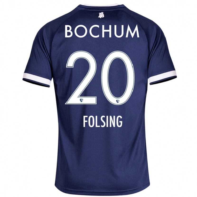 Danxen Mænd Amelie Fölsing #20 Mørkeblå Hjemmebane Spillertrøjer 2024/25 Trøje T-Shirt