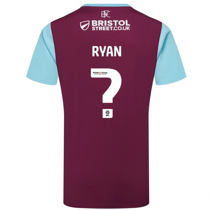Danxen Mænd Kamarni Ryan #0 Burgund Himmelblå Hjemmebane Spillertrøjer 2024/25 Trøje T-Shirt