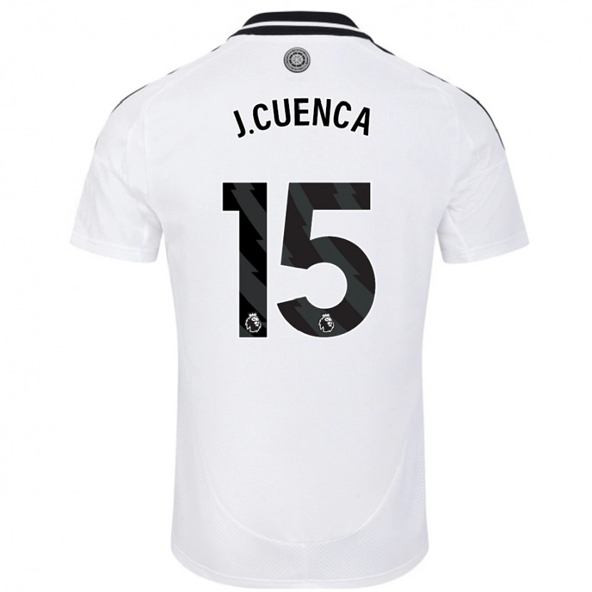 Danxen Mænd Jorge Cuenca #15 Hvid Hjemmebane Spillertrøjer 2024/25 Trøje T-Shirt