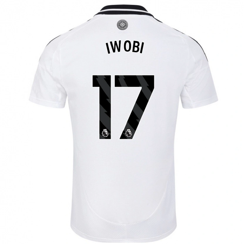 Danxen Mænd Alex Iwobi #17 Hvid Hjemmebane Spillertrøjer 2024/25 Trøje T-Shirt