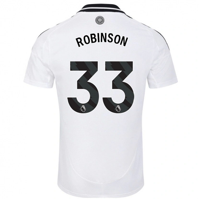 Danxen Mænd Antonee Robinson #33 Hvid Hjemmebane Spillertrøjer 2024/25 Trøje T-Shirt