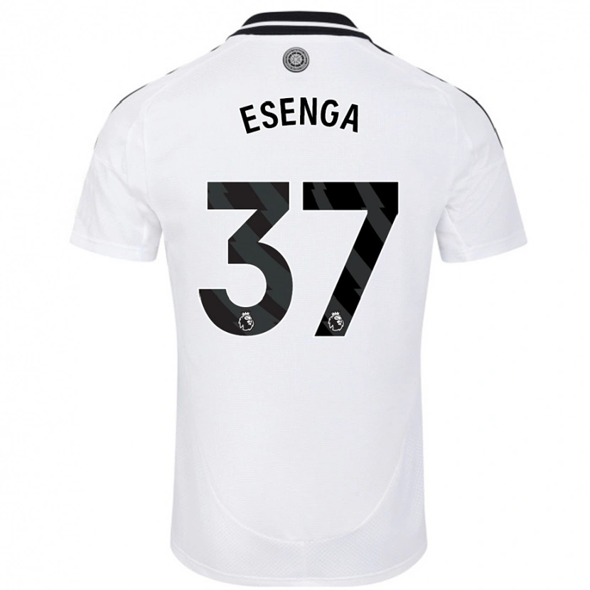Danxen Mænd Jonathan Esenga #37 Hvid Hjemmebane Spillertrøjer 2024/25 Trøje T-Shirt