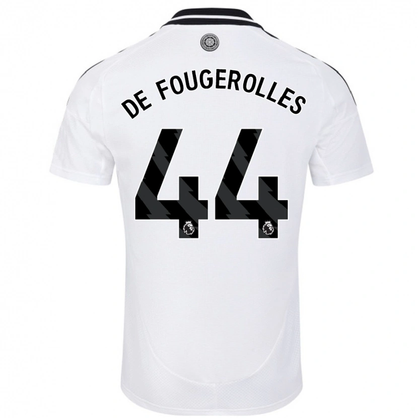 Danxen Mænd Luc De Fougerolles #44 Hvid Hjemmebane Spillertrøjer 2024/25 Trøje T-Shirt