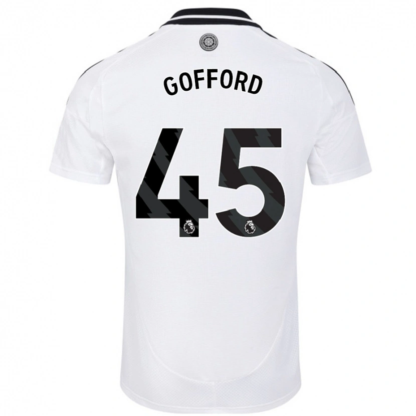 Danxen Mænd Oliver Gofford #45 Hvid Hjemmebane Spillertrøjer 2024/25 Trøje T-Shirt