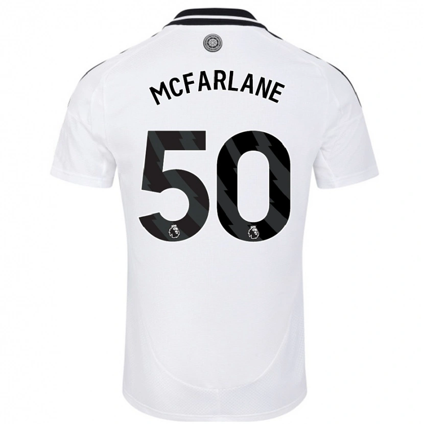 Danxen Mænd Callum Mcfarlane #50 Hvid Hjemmebane Spillertrøjer 2024/25 Trøje T-Shirt