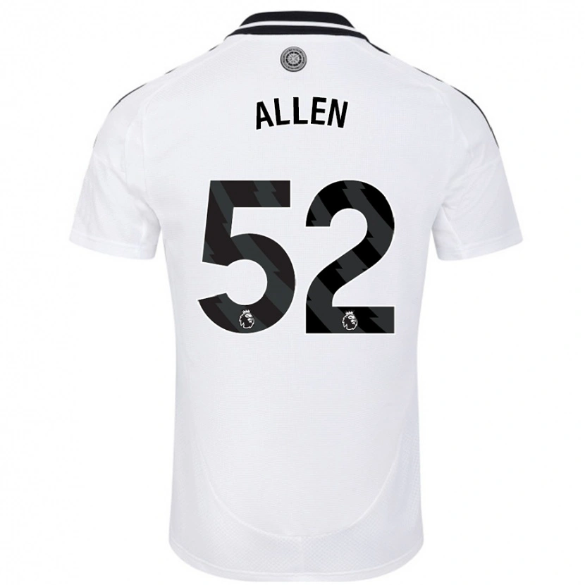 Danxen Mænd Michael Allen #52 Hvid Hjemmebane Spillertrøjer 2024/25 Trøje T-Shirt
