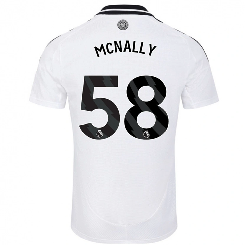 Danxen Mænd Alfie Mcnally #58 Hvid Hjemmebane Spillertrøjer 2024/25 Trøje T-Shirt